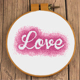 Watercolor Love Valentine's Day Cross Stitch Pattern