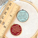 Proof I Have The Patience To Stab Something 4000 Times Needle Minder| Funny Enamel Needleminder for Cross Stitch Embroidery Quilting