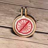 No Viruses Allowed Mini Cross Stitch Pendant Kit