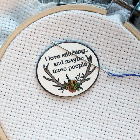 Feeling Stabby Enamel Needle Minder | Fabric Stabber Needle Mind | Snarky Sarcastic Sewing Embroidery Cross Stitch Quilting Needle Nanny