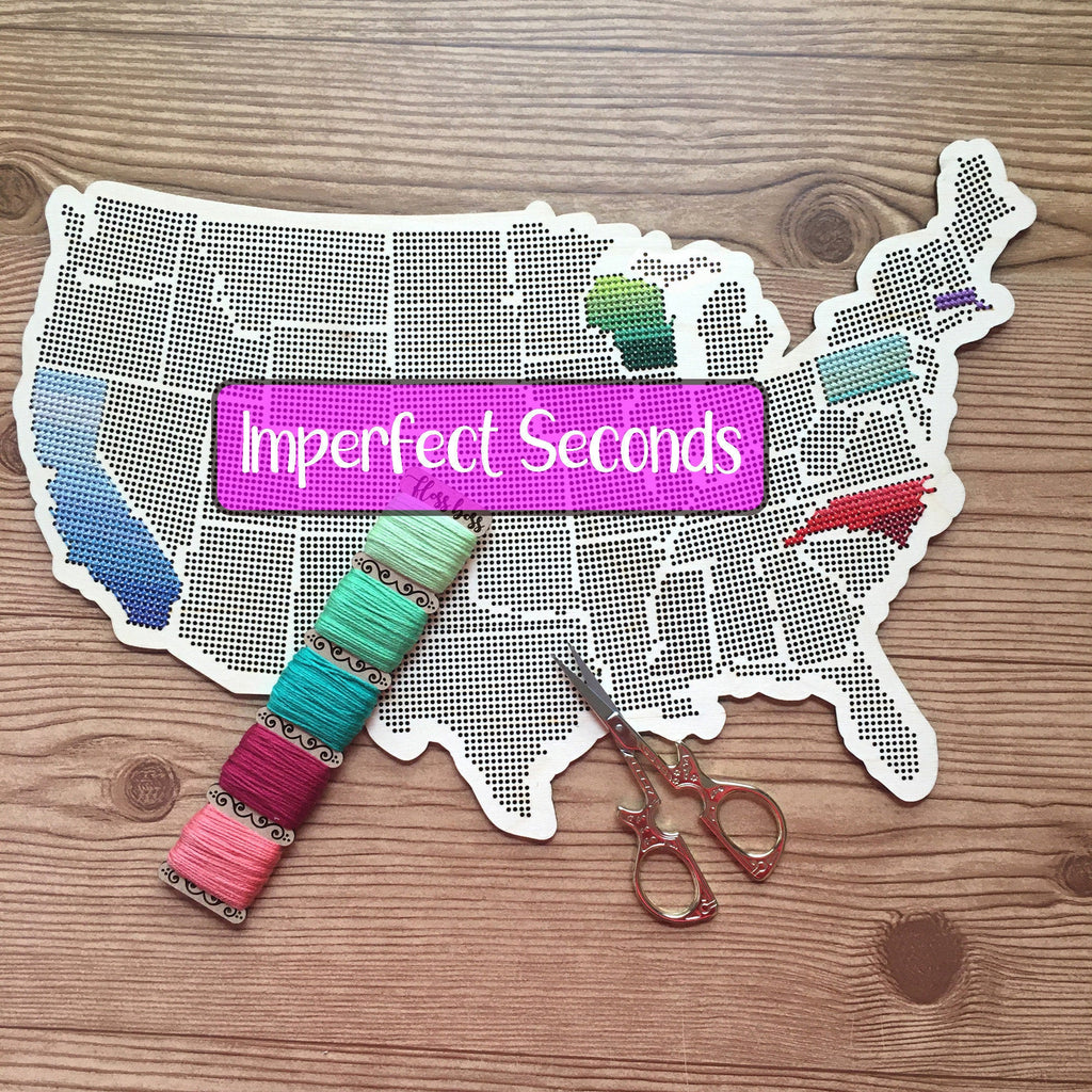 IMPERFECT Stitchable Wooden US State Maps