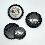 Cross Stitch or Embroidery Black Framed Brooch Blanks- Set of 2