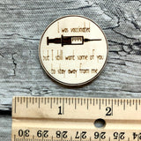 Vaccinated Caffeinated Wooden Needle Minders:  Funny Coronavirus Vaccine Magnetic Engraved Wooden Needleminders