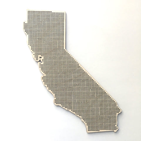 Stitchable Wooden California State Silhouette