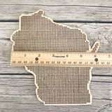 Stitchable Wooden Wisconsin State Silhouette