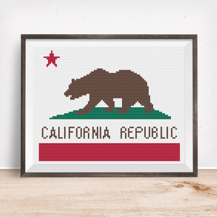 California Flag Cross Stitch Pattern