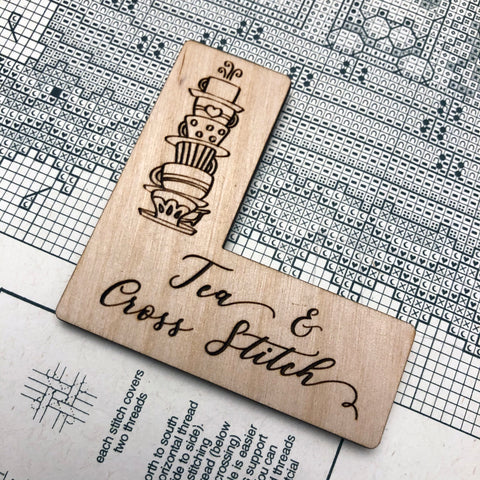 Tea & Cross Stitch Pattern Marker + Needle Minder Bundle