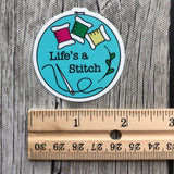 Life's A Stitch Vinyl Laptop Stickers