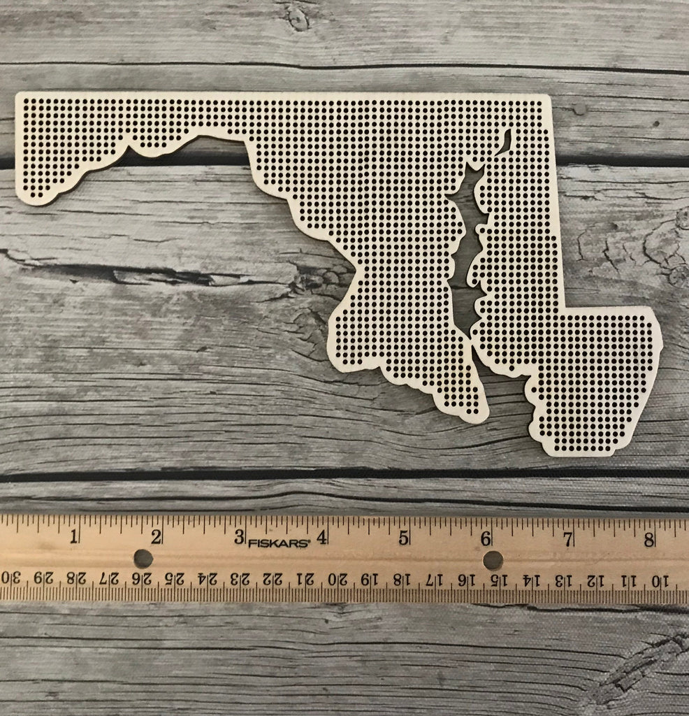 Stitchable Wooden Maryland States Silhouette