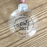 ORT Ornaments (Fill with your own threads) : Empty Personalized 2023 or 2024 Christmas Ball