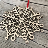 Wood "Danceflake" Dance Snowflake Ornaments : 2023 or 2024 Laser Cut Word Art Christmas Tree Decor.  Dancer coach, team, director gift idea