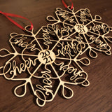 Cheerleading "Cheerflake" Snowflake Ornaments: Gift Idea for Cheer mom, coach, or entire team.  2023 or 2024 Laser Cut Christmas Word Art