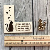 Cat Lovers Pattern Marker & Needle Minder: "Cats aren't our whole lives, they make our lives whole" Magnetic Wooden Cross Stitch Placekeeper