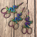 Iridescent Rainbow Dragon Embroidery Scissors