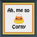 "Ah Me So Corny" Candy Corn Cross Stitch Pattern